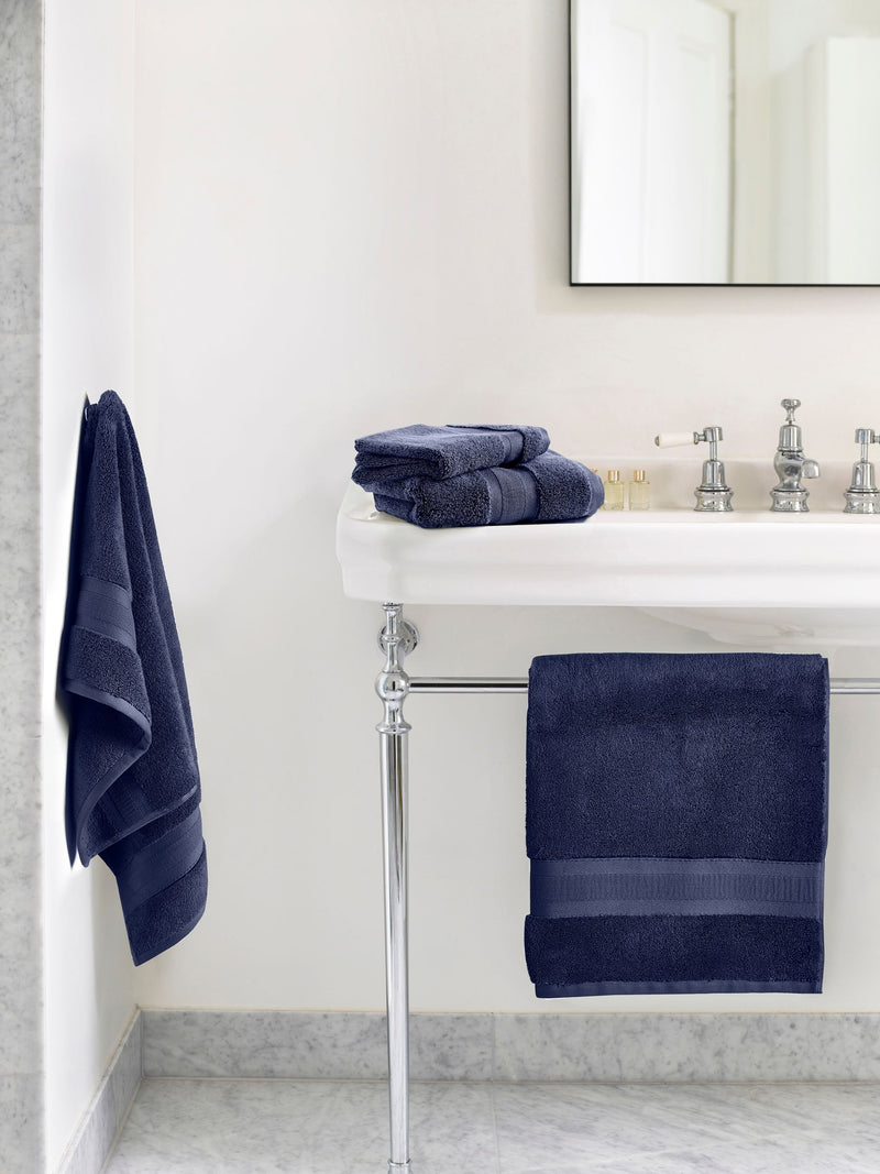Jasper Conran London Navy Blue Zero Twist Lightweight Soft Fast Drying 100% Cotton Towel