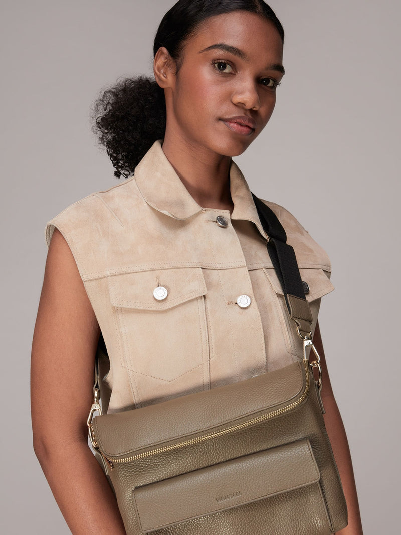 Whistles green cross-body Vida bag (British brand)