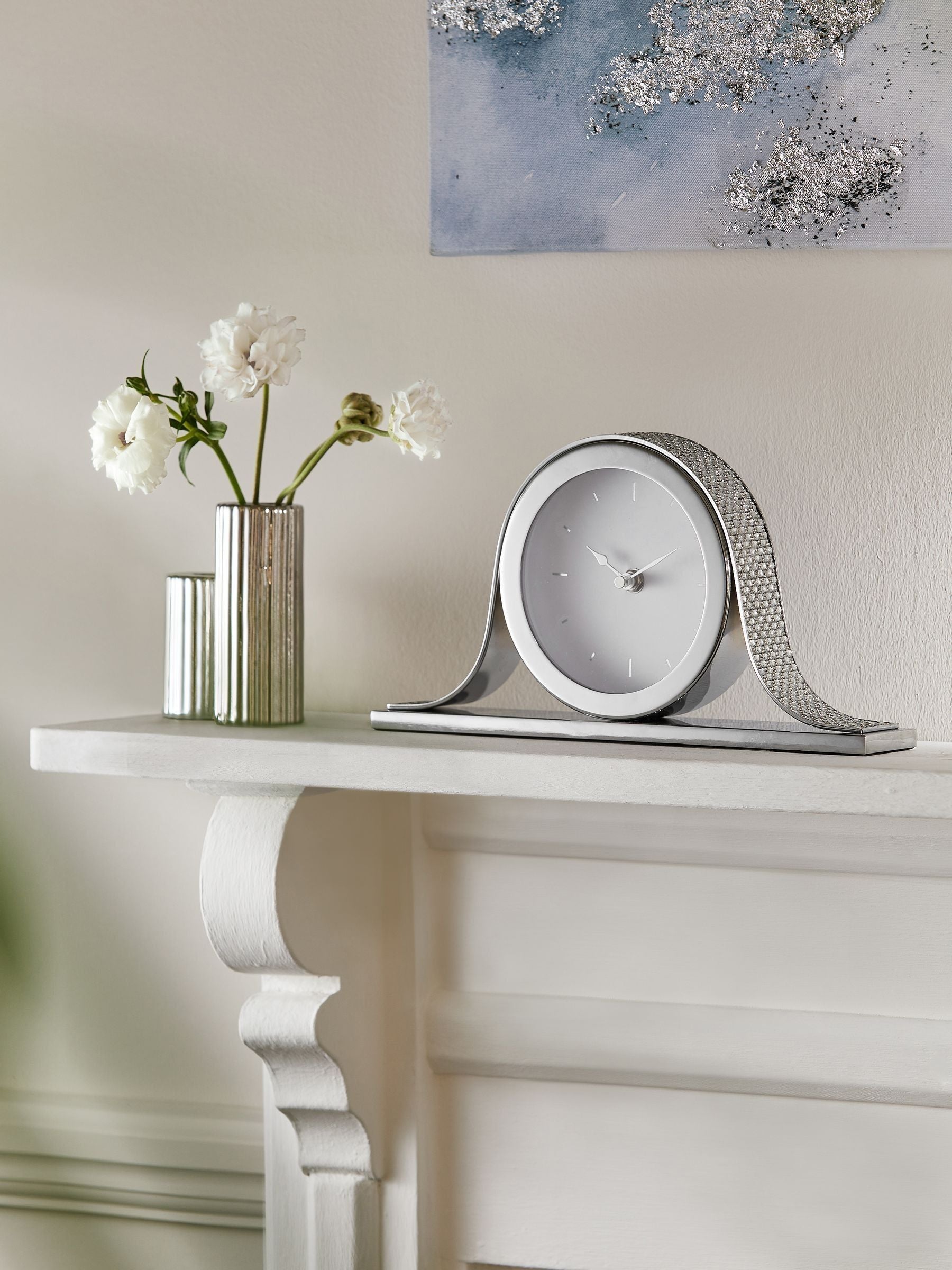 Silver Ella Mantel Clock