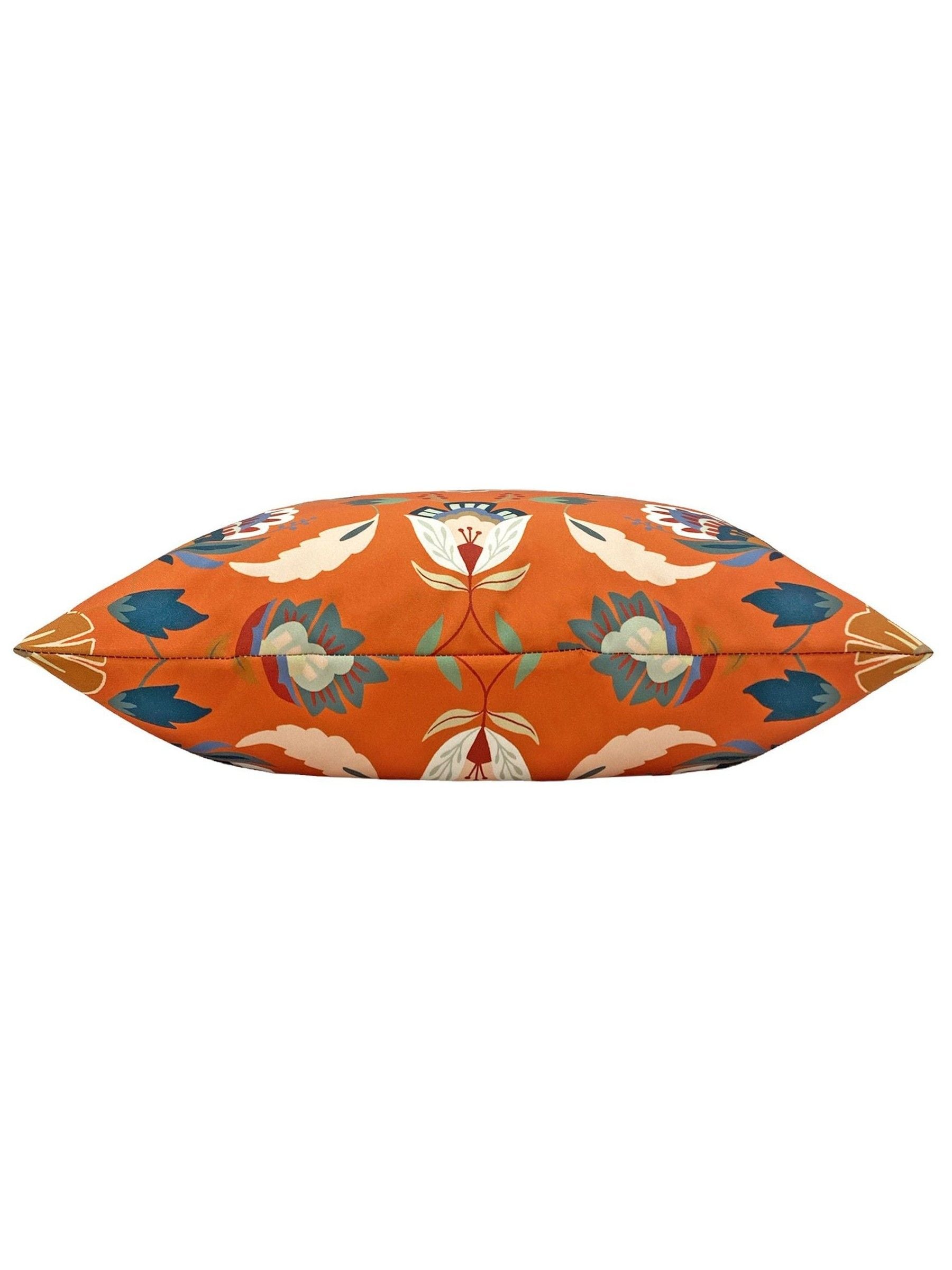furn. orange folk flora outdoor cushion, imported from the UK
