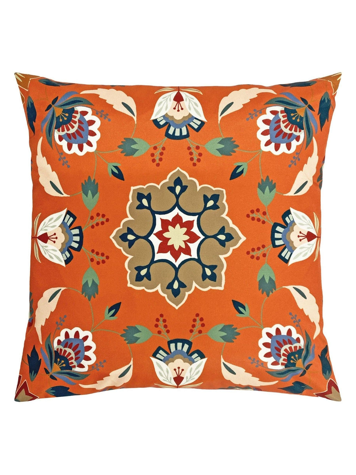 furn. orange folk flora outdoor cushion, imported from the UK