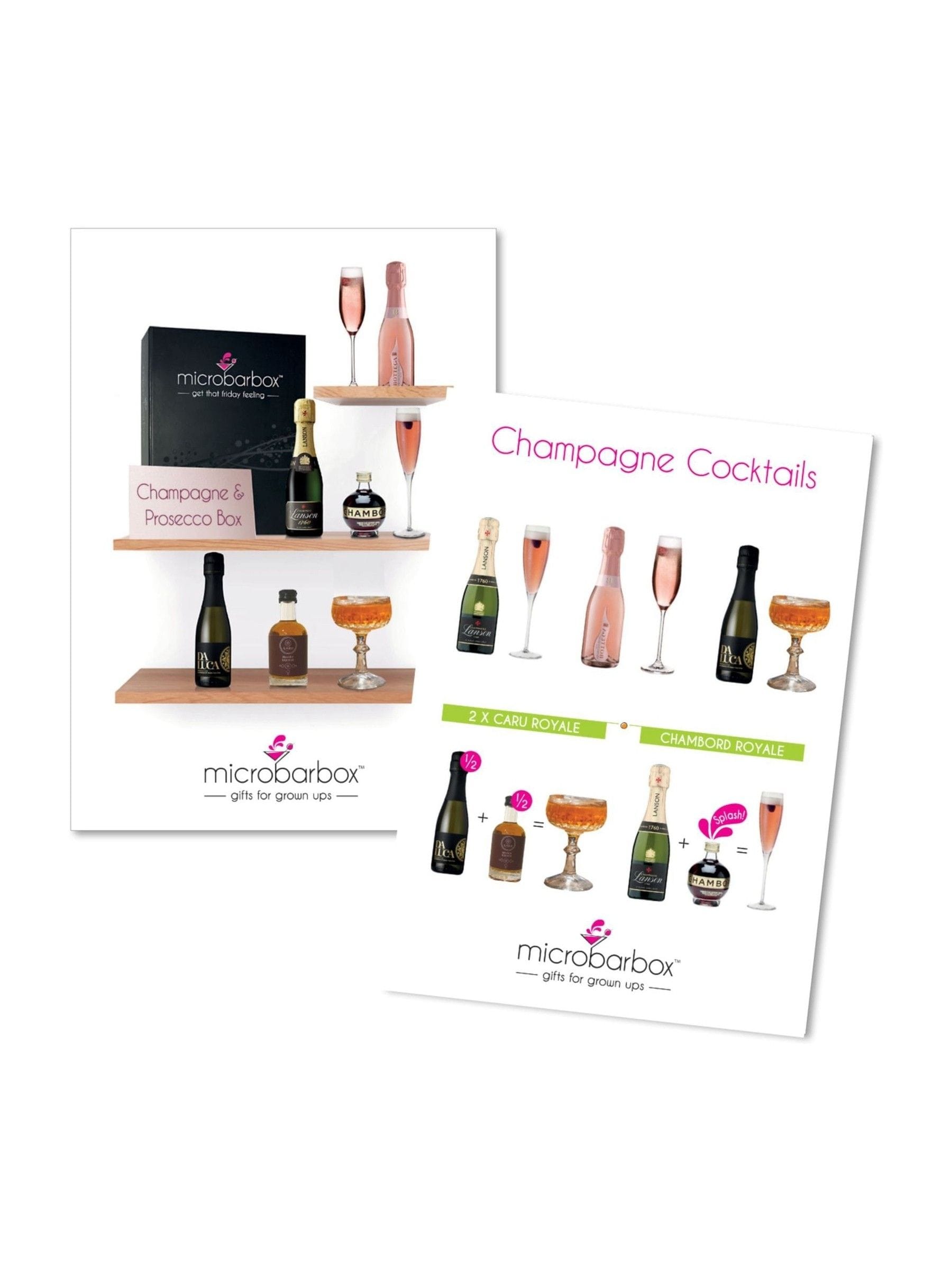 MicroBarBox Champagne & Prosecco Cocktail Set gift box, imported from the UK