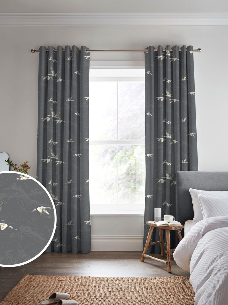 Laura Ashley Steel Grey Animalia fabric by the metre - British product