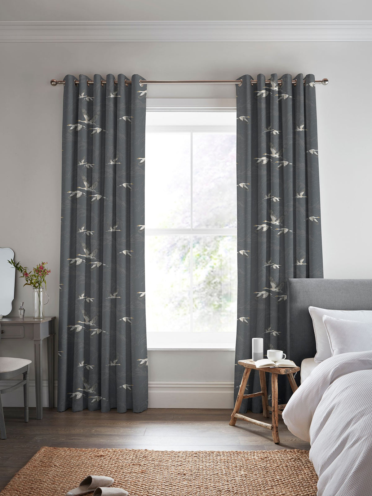 Laura Ashley Steel Grey Animalia fabric by the metre - British product