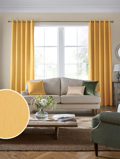 Next Laura Ashley Sunshine Yellow Easton Cotton Mix Fabric 138cm Wide- Buy online at McGrocer