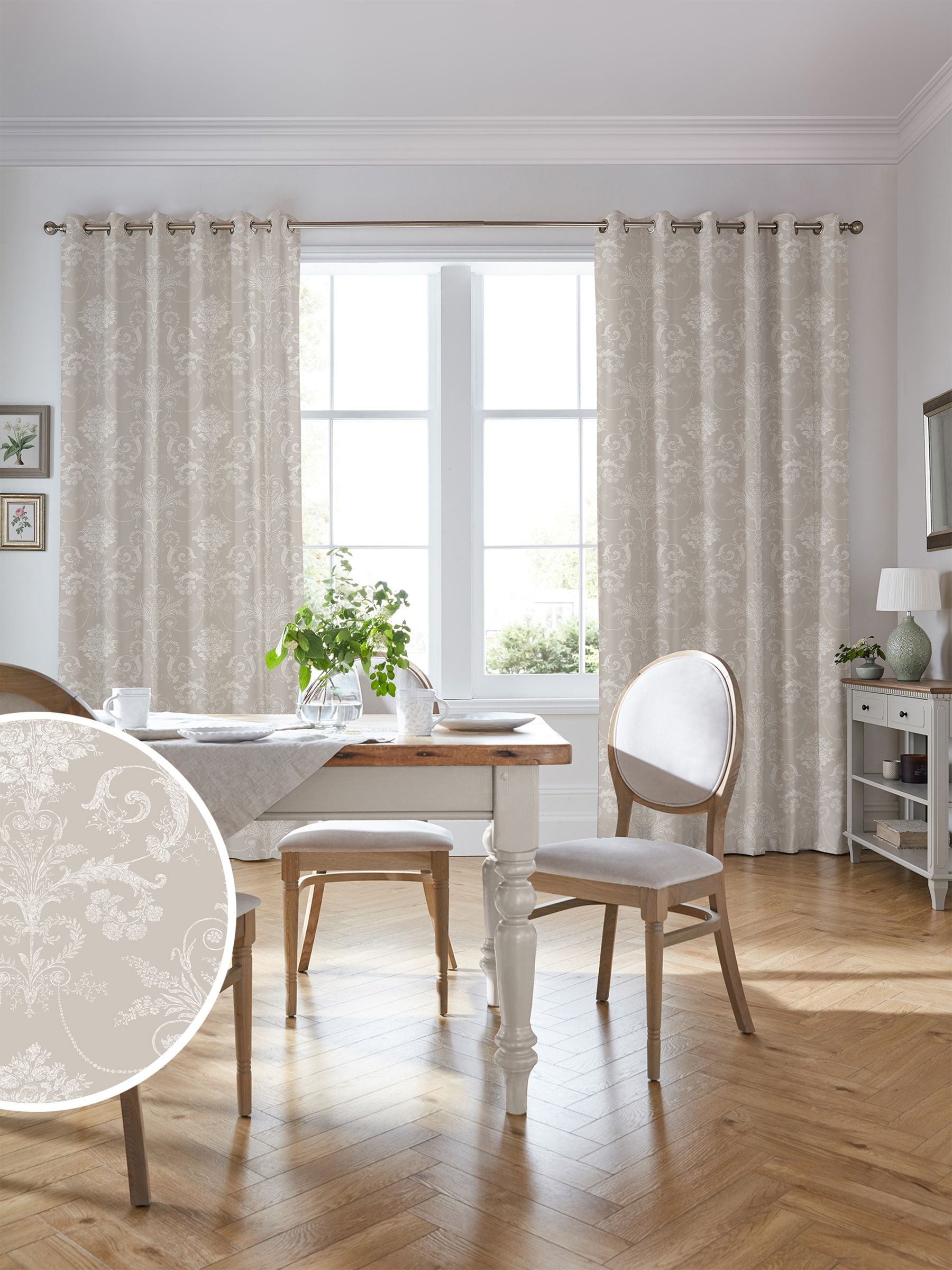 Laura Ashley Dark Grey Josette 100% cotton fabric, imported from the UK