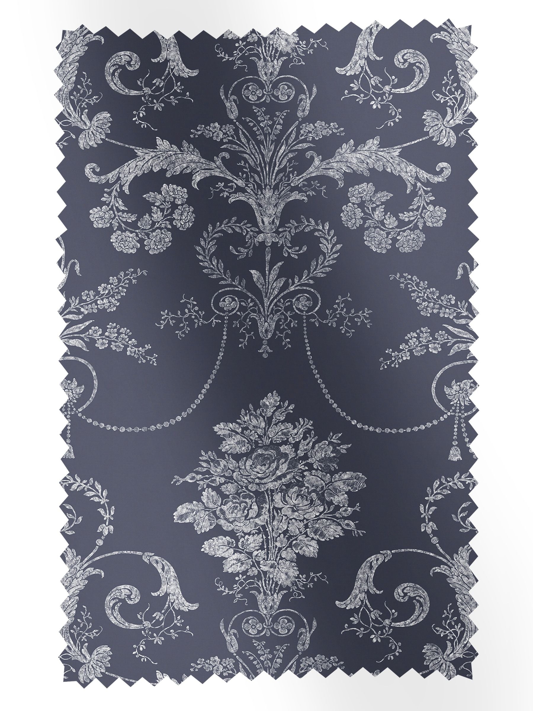 Laura Ashley Josette midnight blue damask fabric by the metre - British product