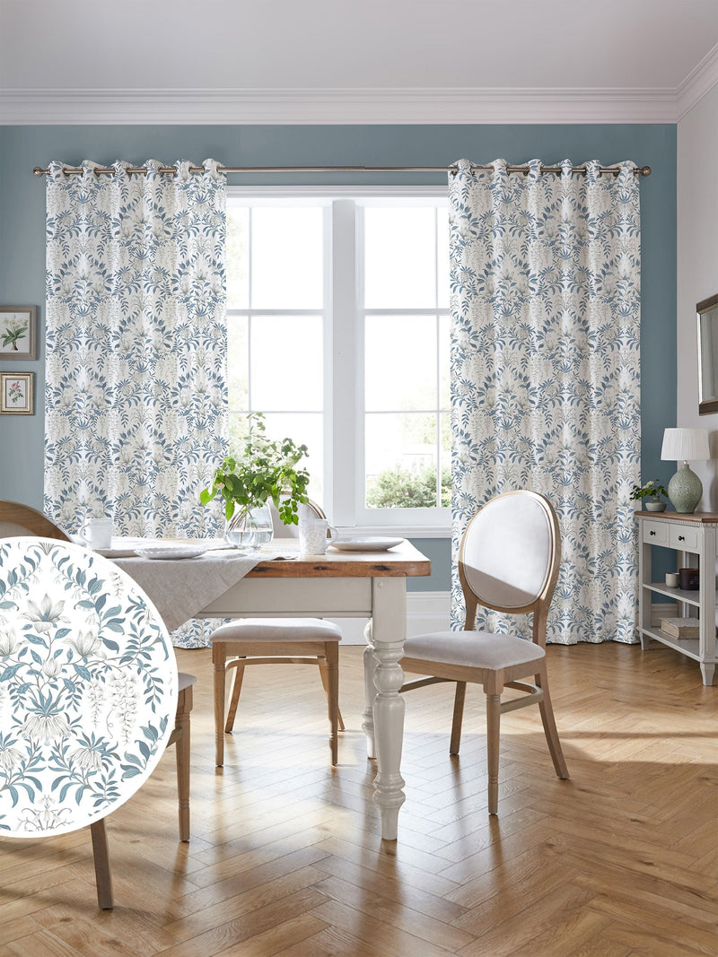 Laura Ashley Parterre blue floral cotton fabric, imported from the UK