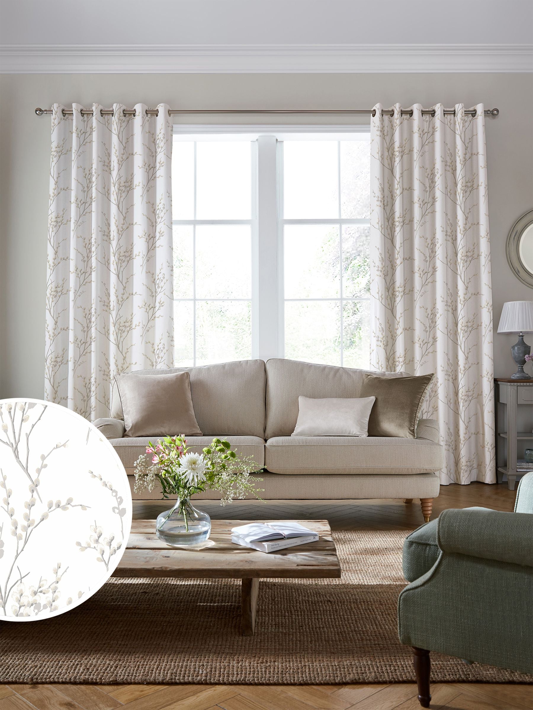 Laura Ashley dark grey pussy willow fabric by the metre, UK version