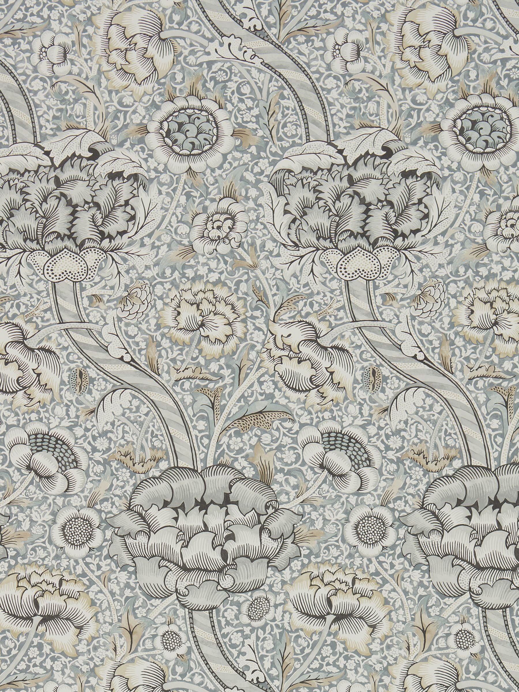 Morris & Co grey Wandle wallpaper with floral pattern, UK version