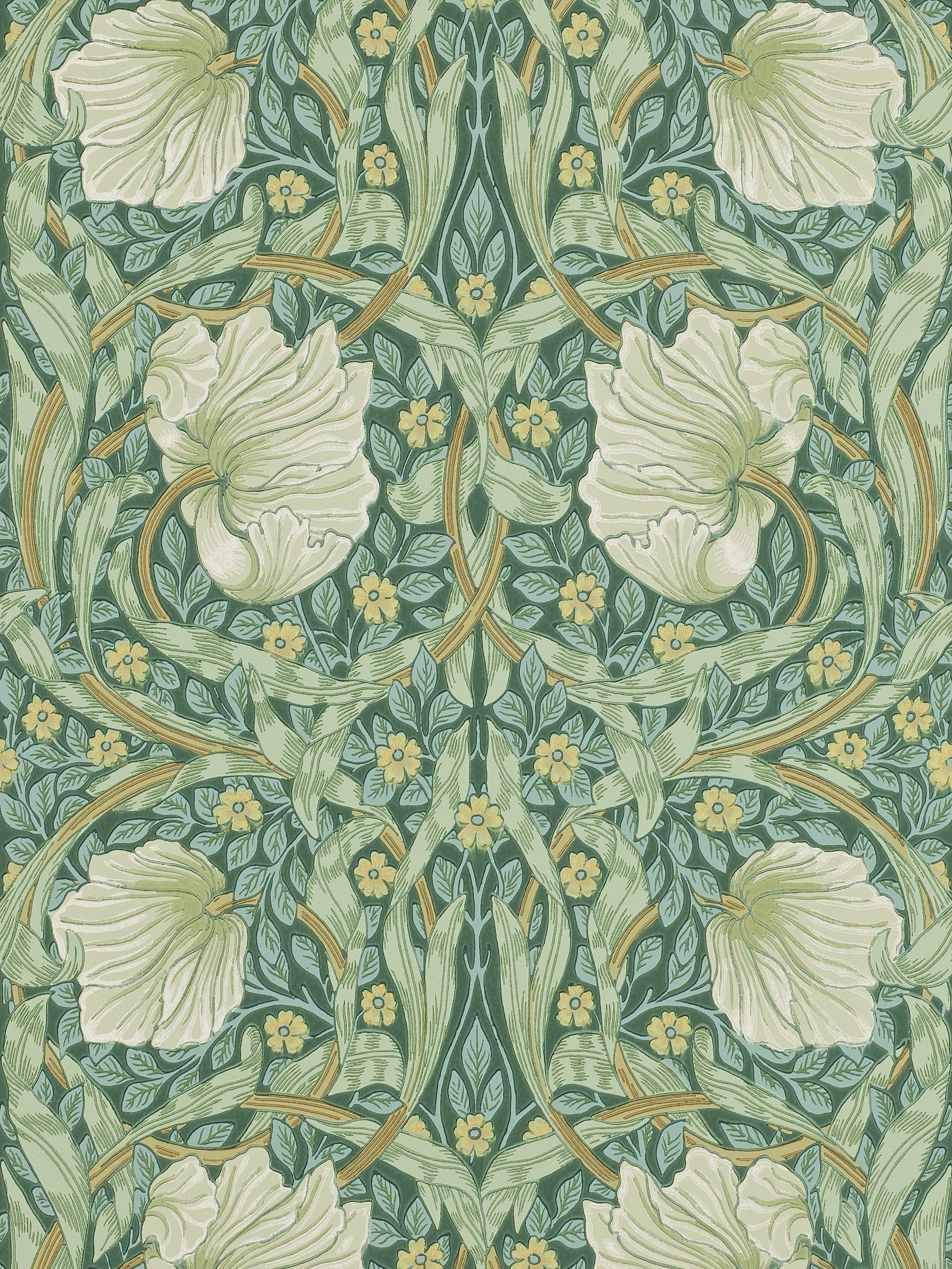 Morris & Co Green Pimpernel wallpaper sample, UK version