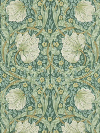 Next Morris & Co. Green Pimpernel Wallpaper Sample- Buy online at McGrocer