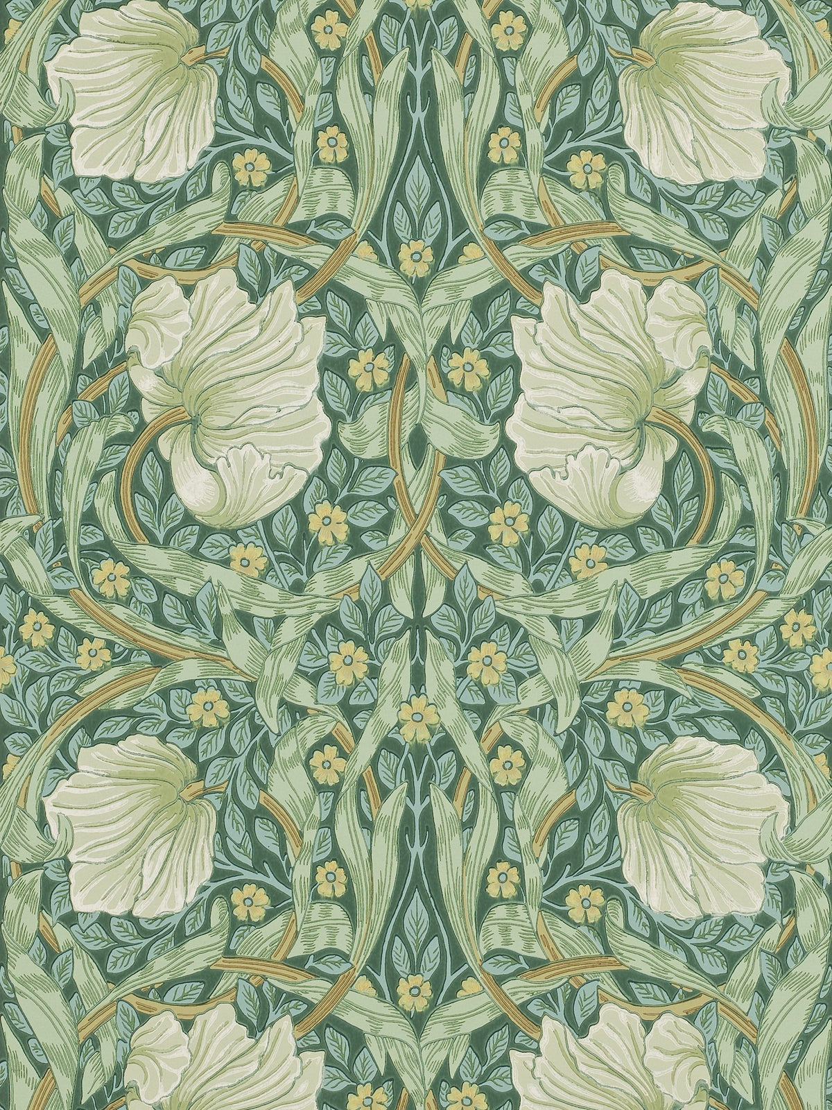 Morris & Co Green Pimpernel wallpaper sample, UK version