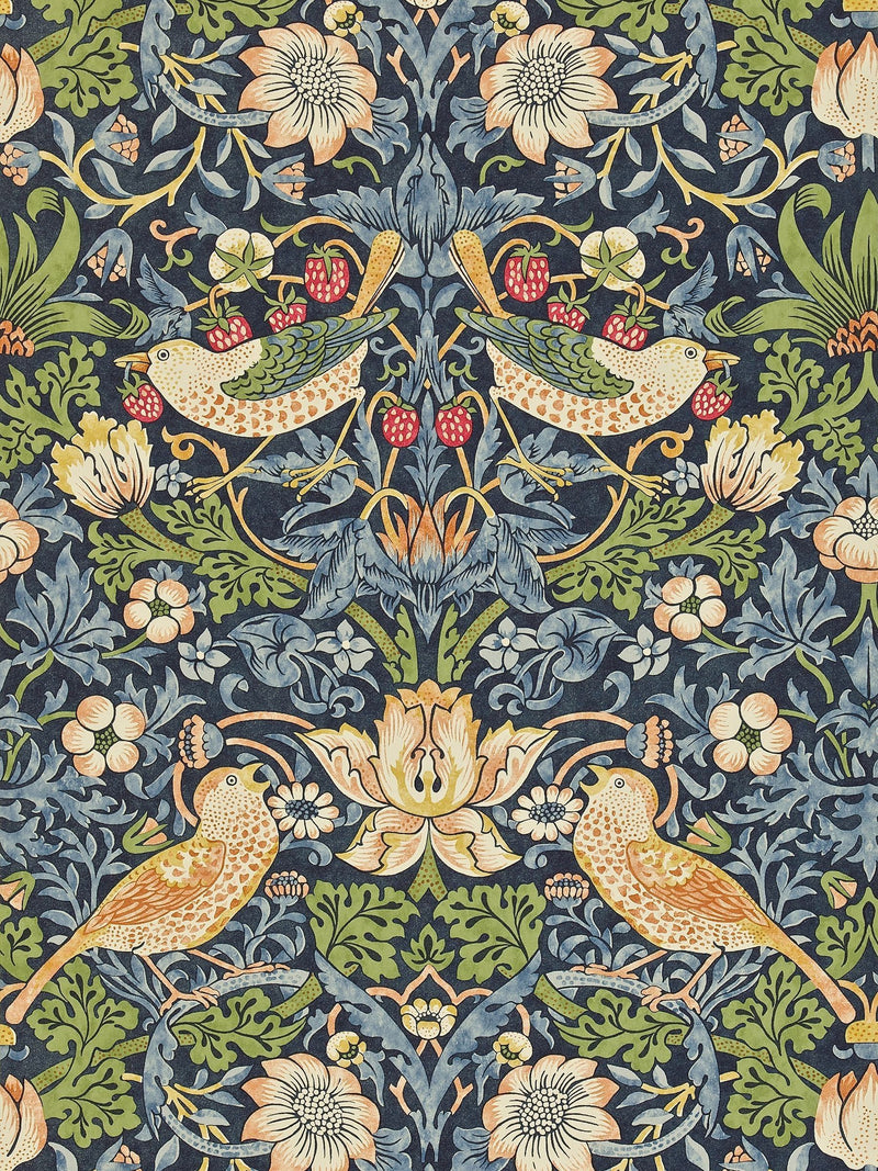 Morris & Co. Blue Strawberry Thief wallpaper (British brand)