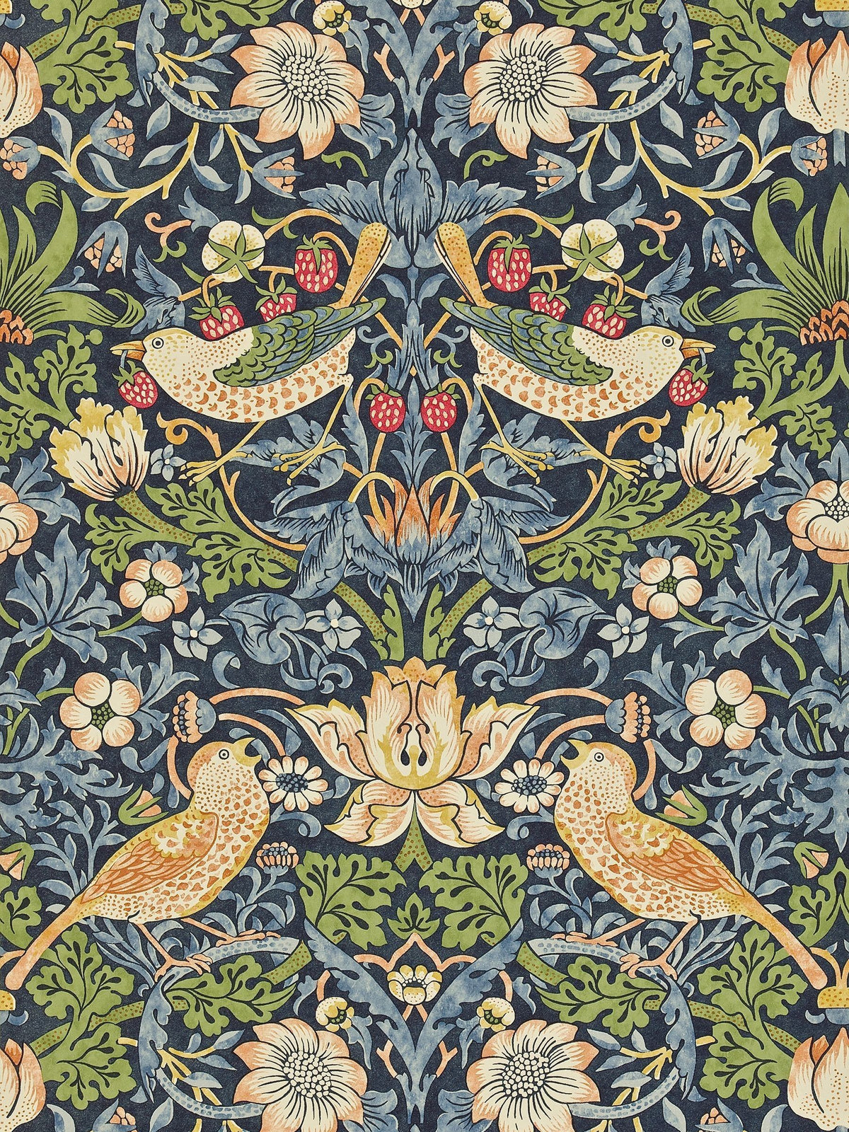 Morris & Co. Blue Strawberry Thief wallpaper (British brand)