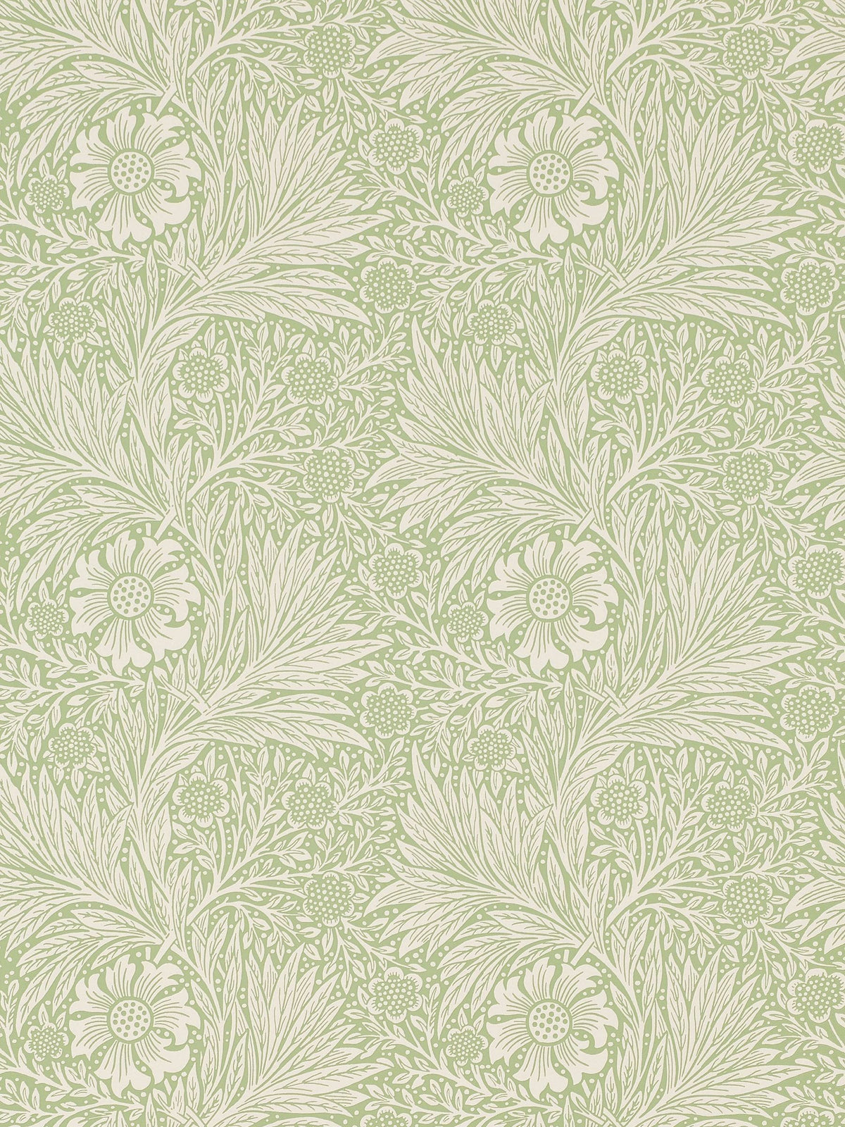 Morris & Co. Green Marigold wallpaper, imported from the UK