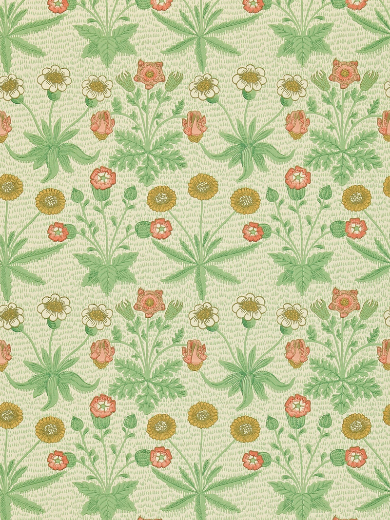 Morris & Co. green daisy wallpaper (British brand)