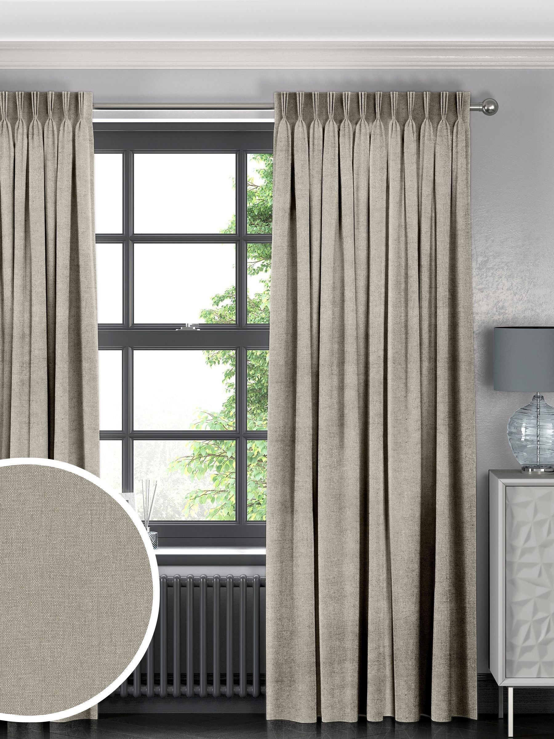 Harvi oatmeal made to measure curtains, UK version