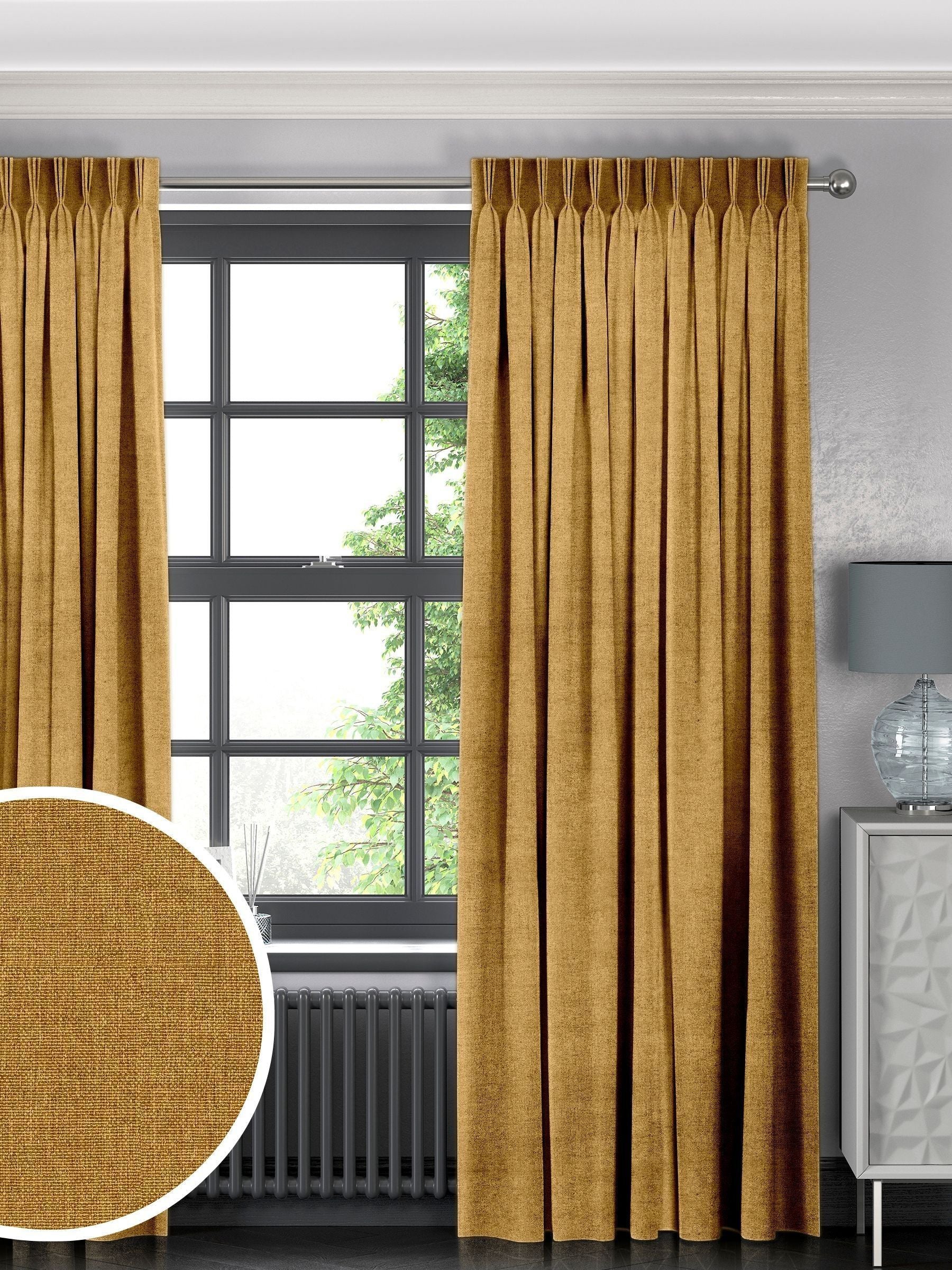 Harvi saffron yellow made to measure curtains (British brand)