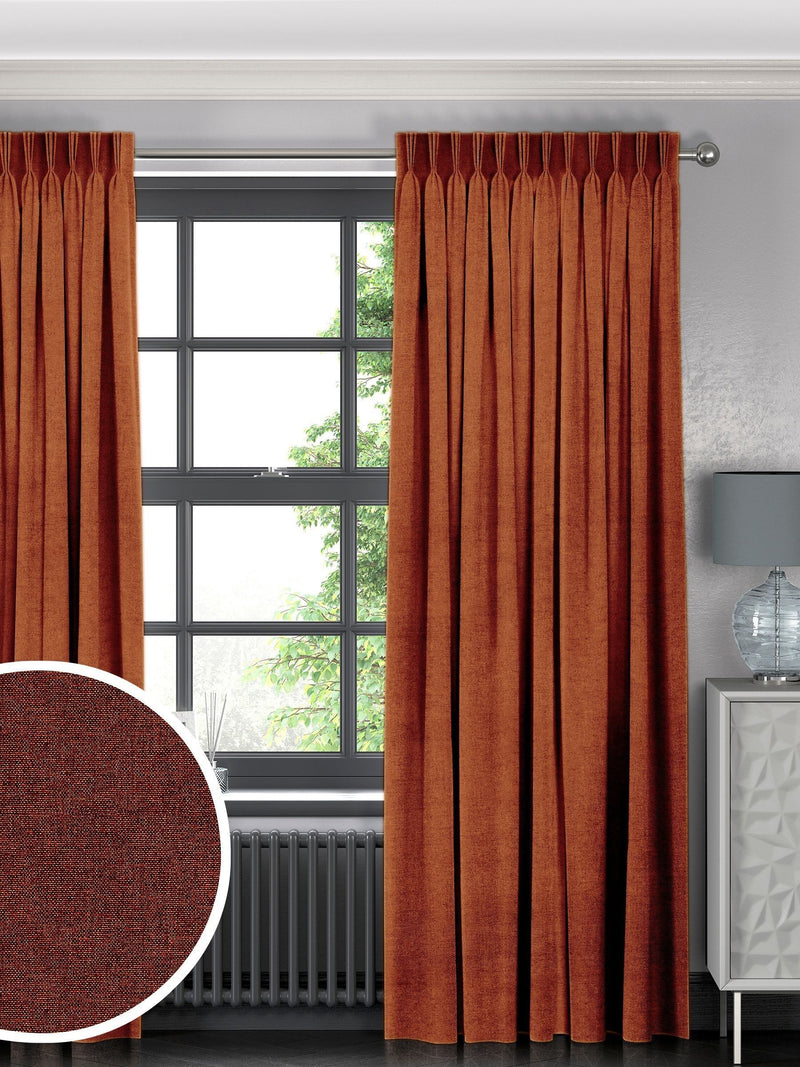 Harvi rust orange made to measure curtains - British product