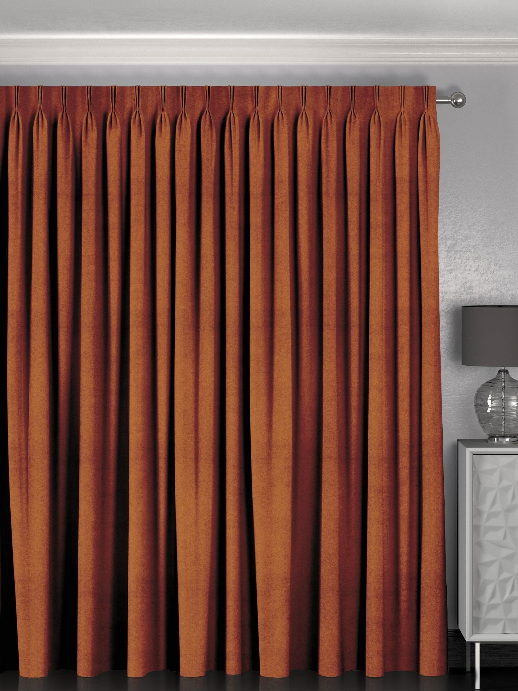 Harvi rust orange made to measure curtains - British product
