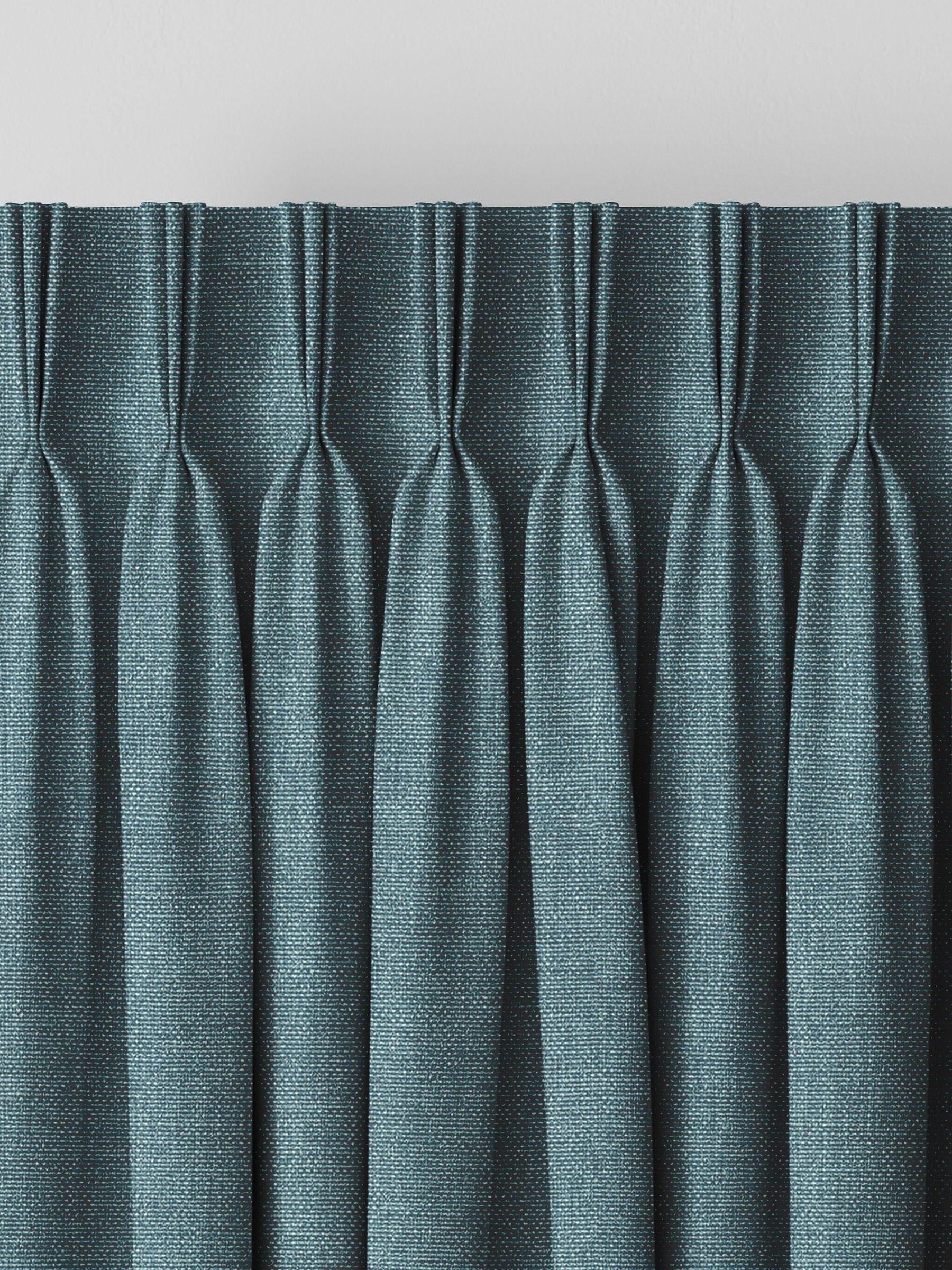 Harvi teal blue made to measure polyester curtains - British product