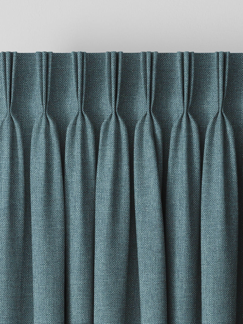 Harvi teal blue made to measure polyester curtains - British product