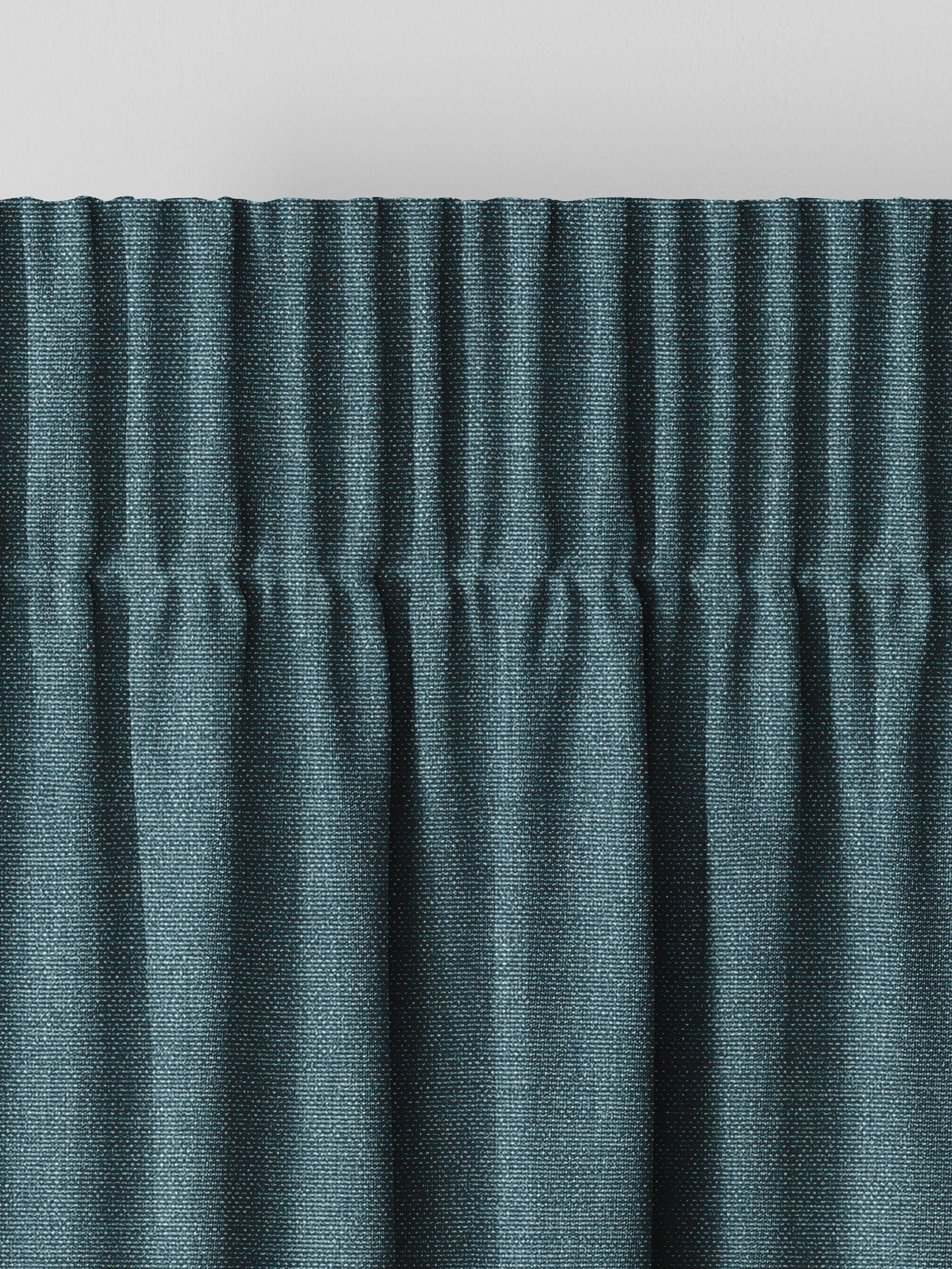 Harvi teal blue made to measure polyester curtains - British product