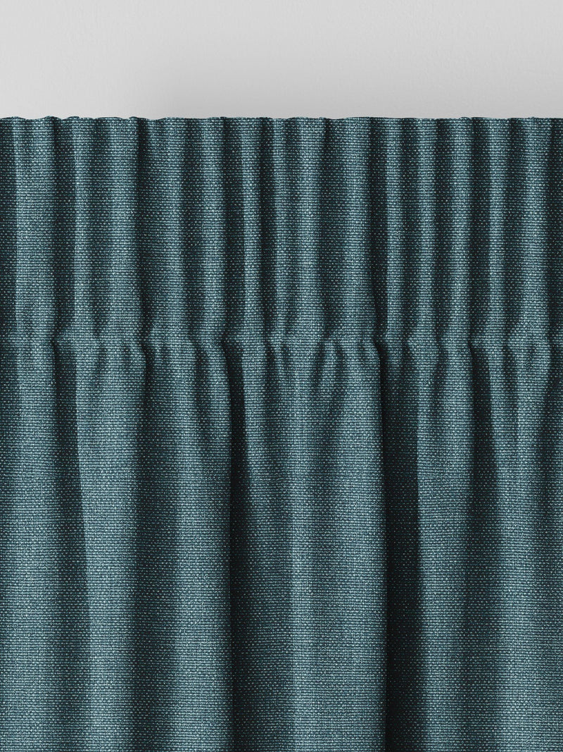 Harvi teal blue made to measure polyester curtains - British product
