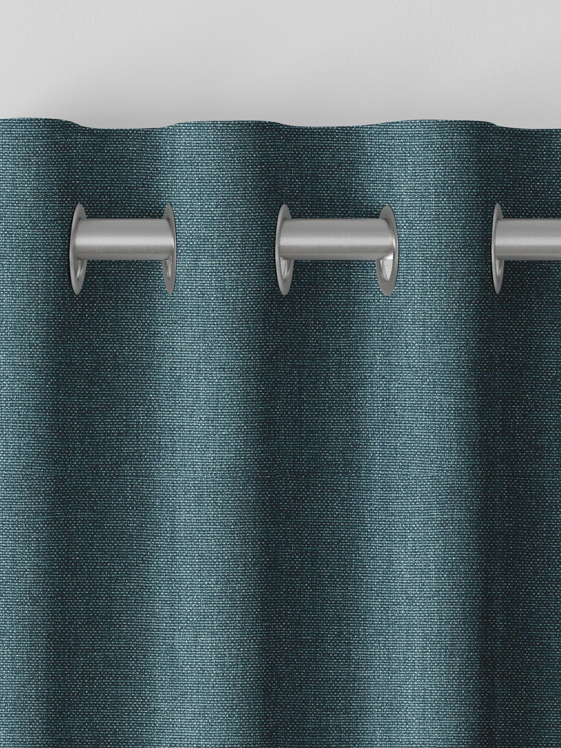 Harvi teal blue made to measure polyester curtains - British product
