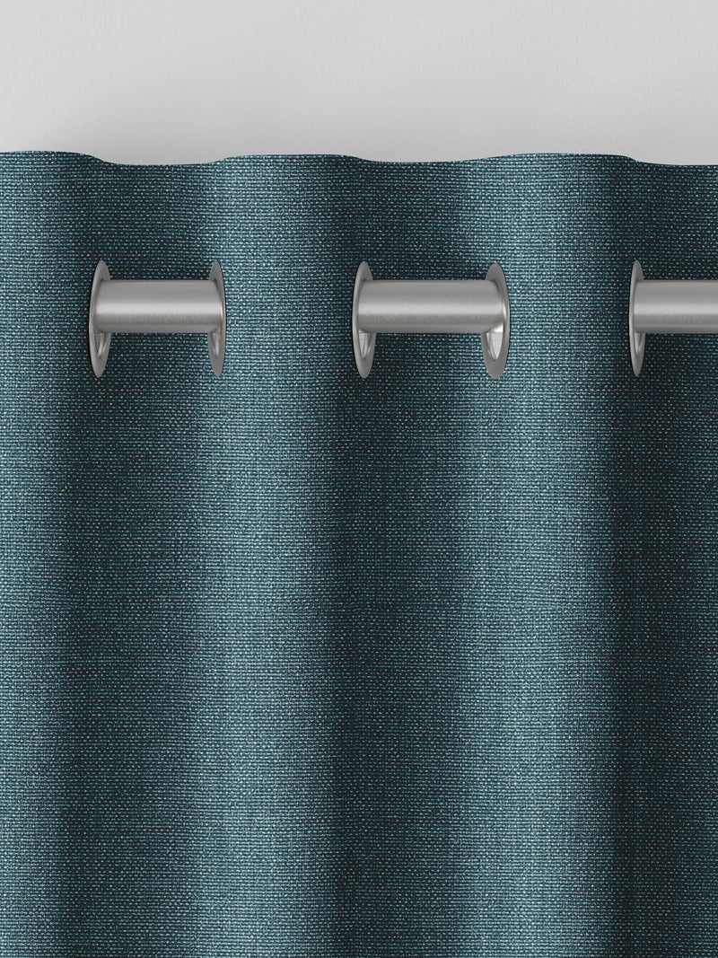 Harvi teal blue made to measure polyester curtains - British product