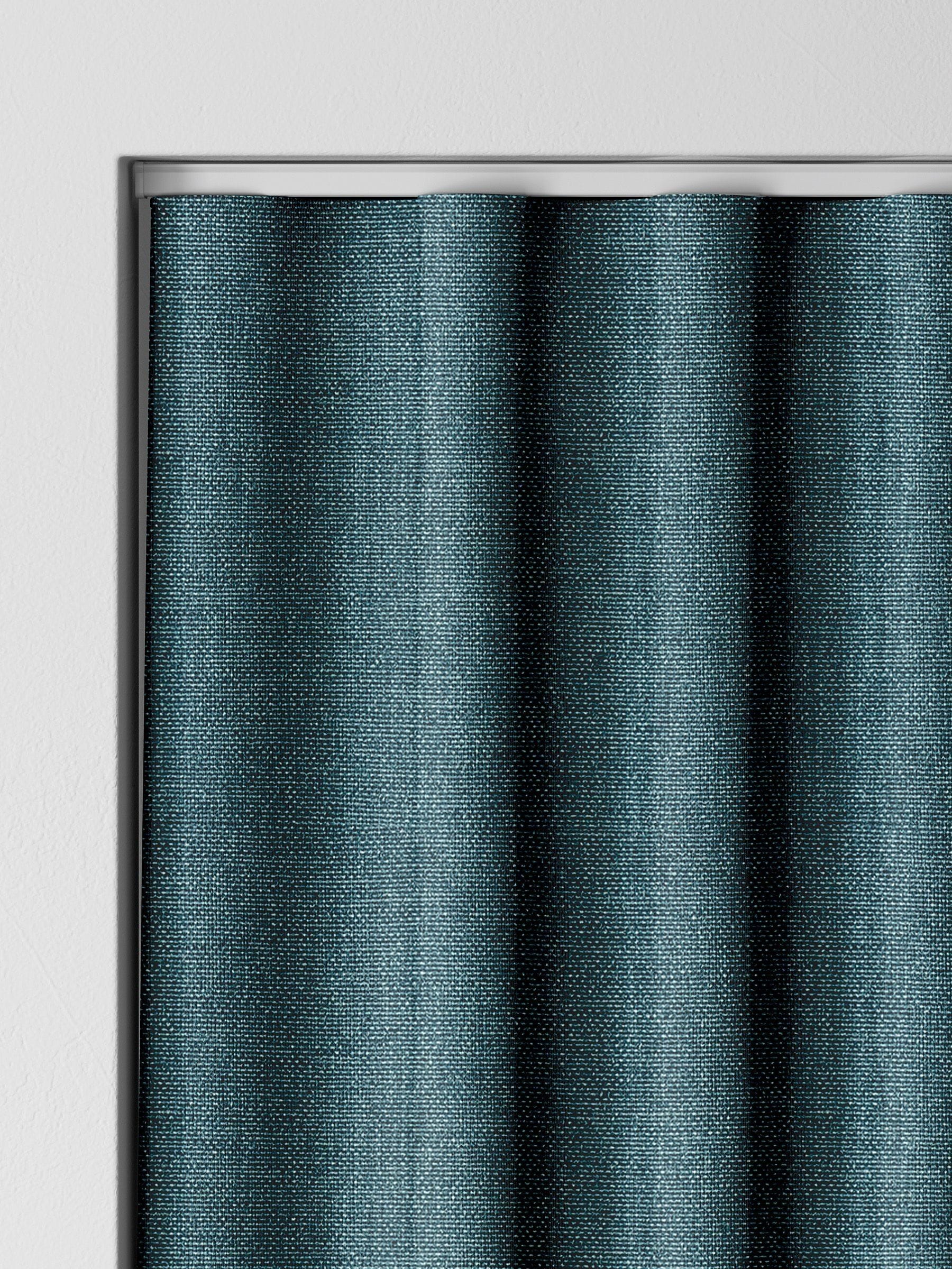 Harvi teal blue made to measure polyester curtains - British product