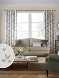 Laura Ashley dark grey Animalia embroidered fabric by the metre (British brand)