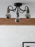 Madison black flush ceiling light with textured finish, imported from the UK