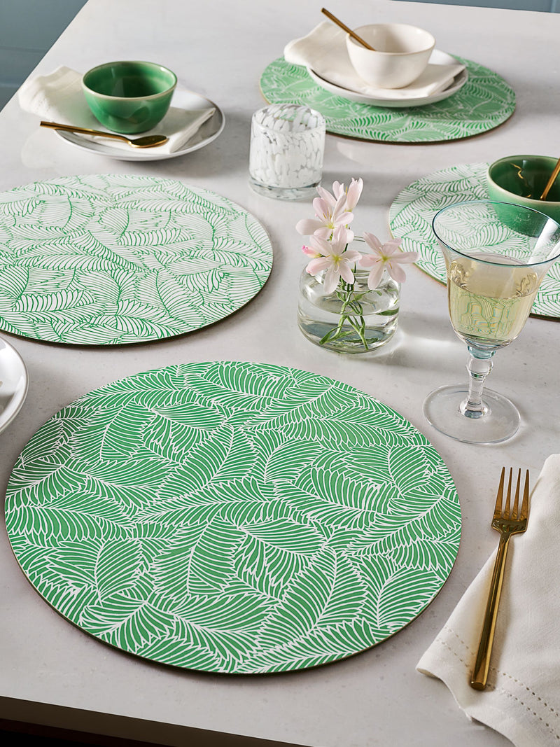 Nina Campbell Coral Pink Cork Backed Placemats Set of 4