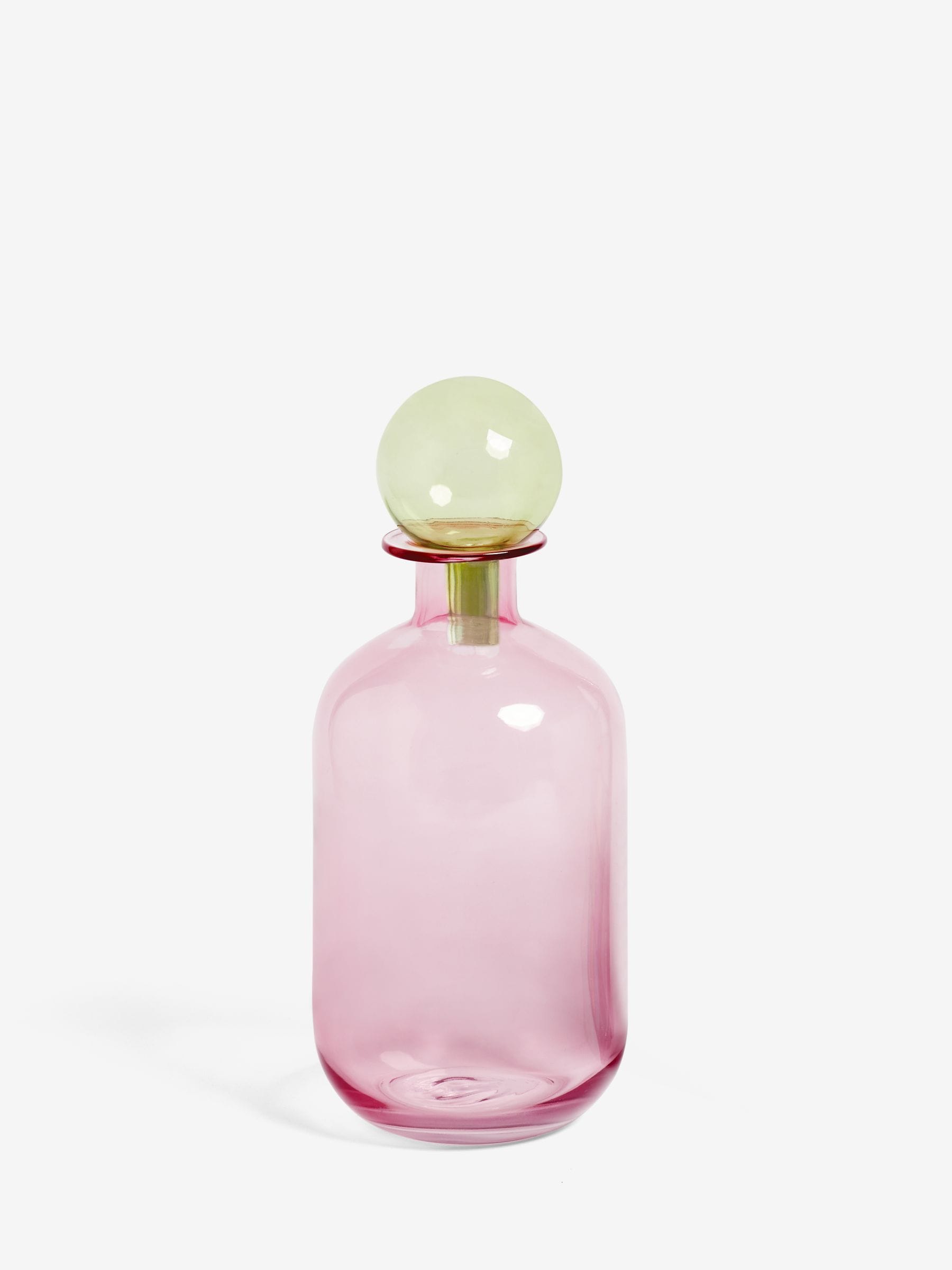 Rockett St George Pink/Green Apothecary Bottle, imported from the UK