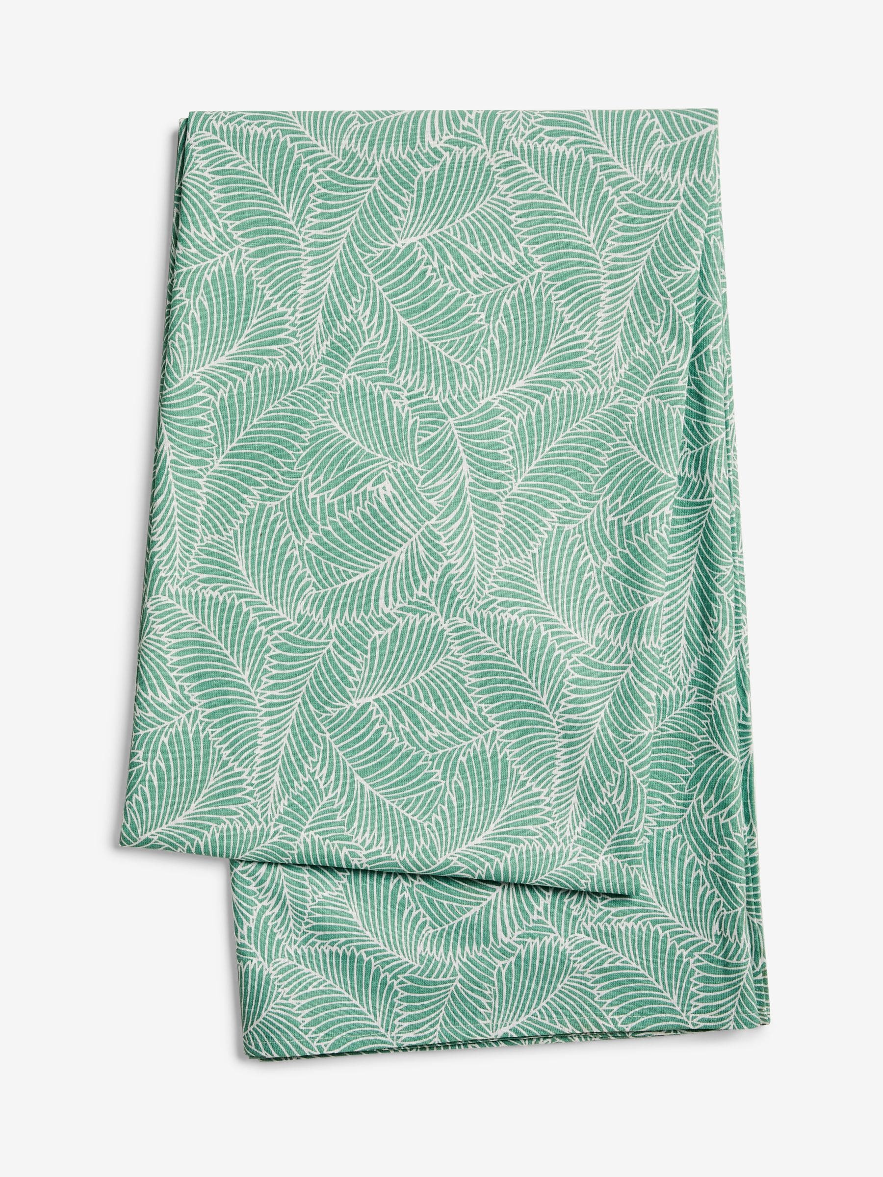 Nina Campbell green wipe-clean tablecloth, imported from the UK