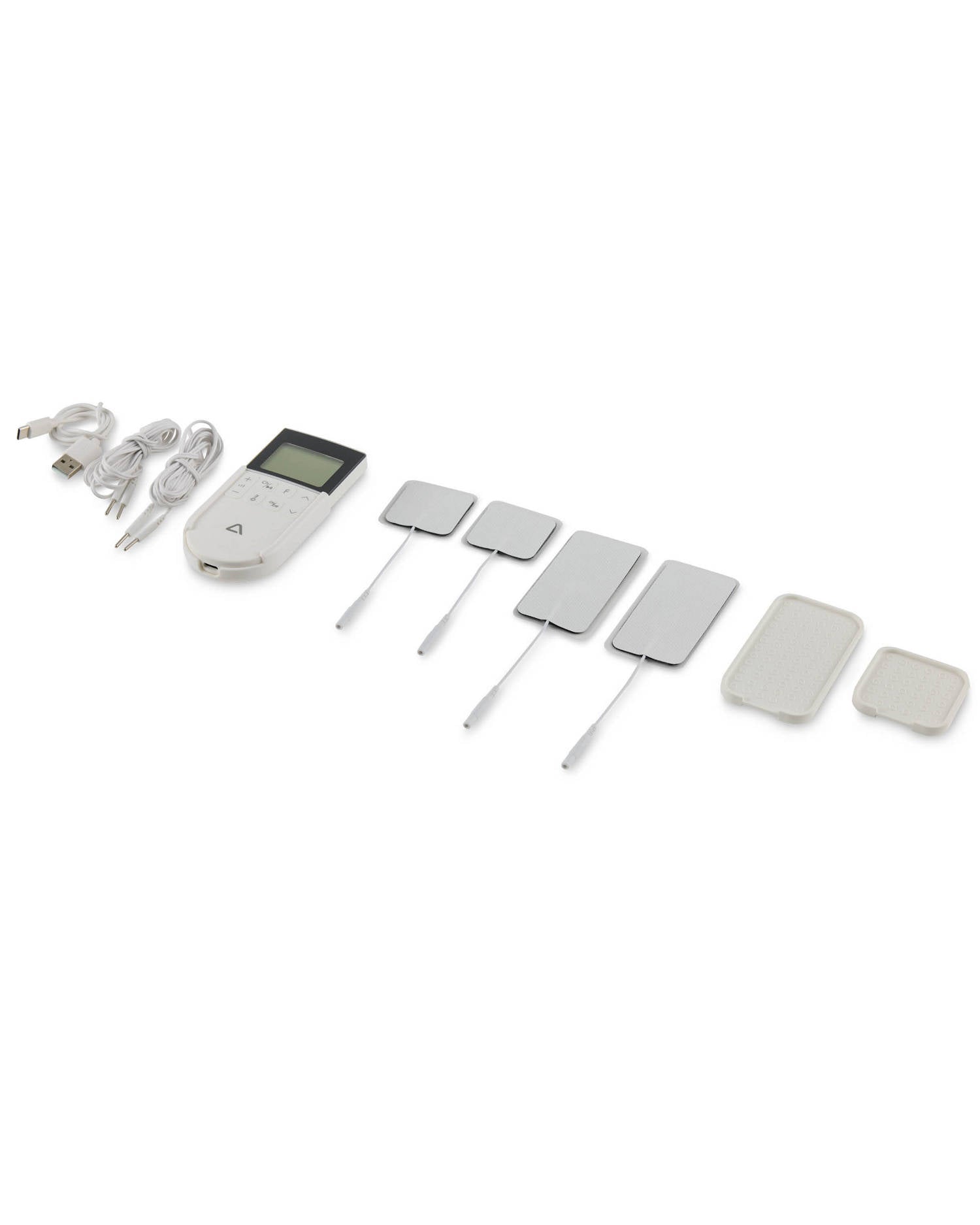 TENS EMS massage device with electrodes and charging cable - British product