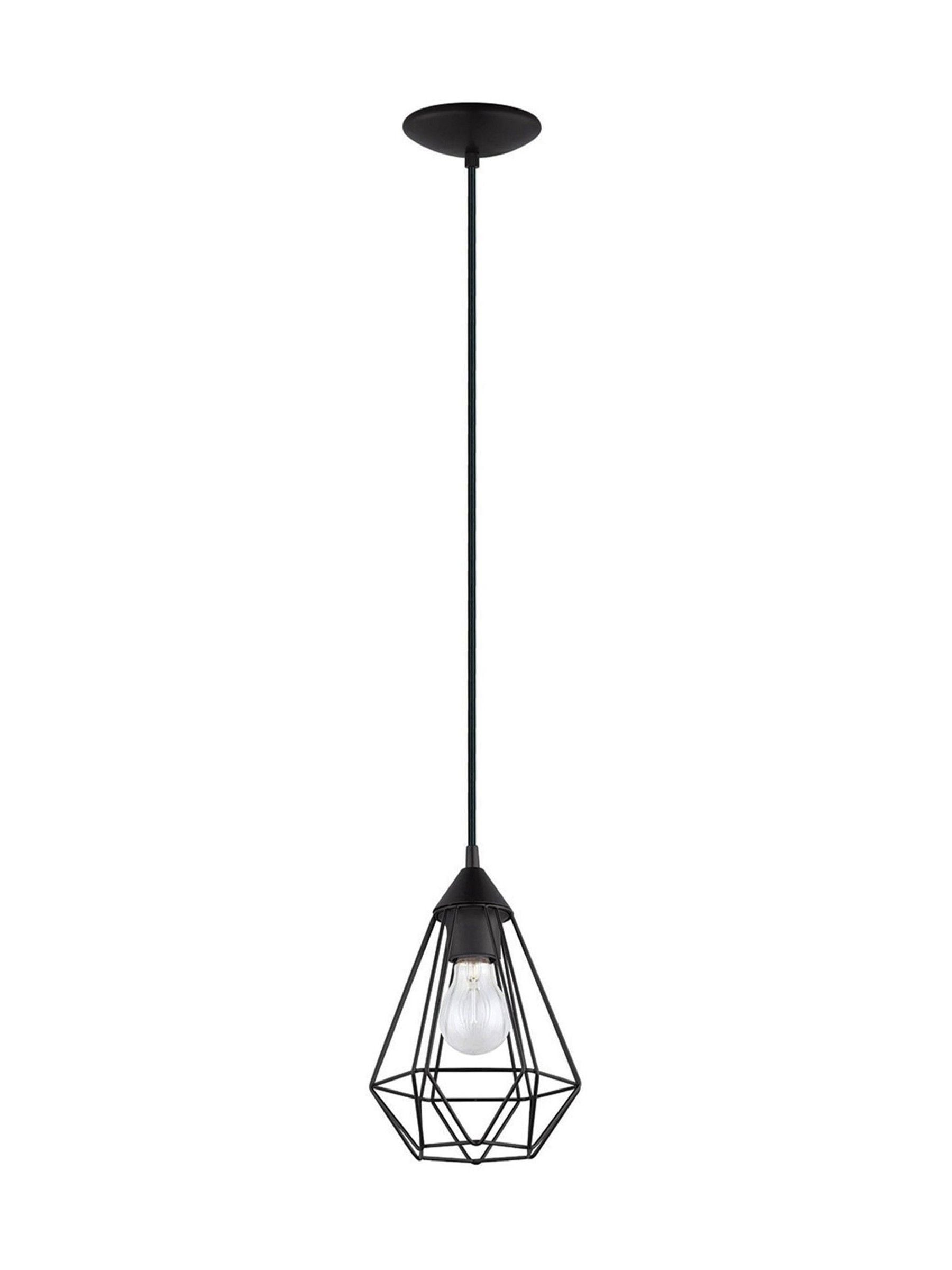 Eglo Tarbes geometric black pendant ceiling light, imported from the UK
