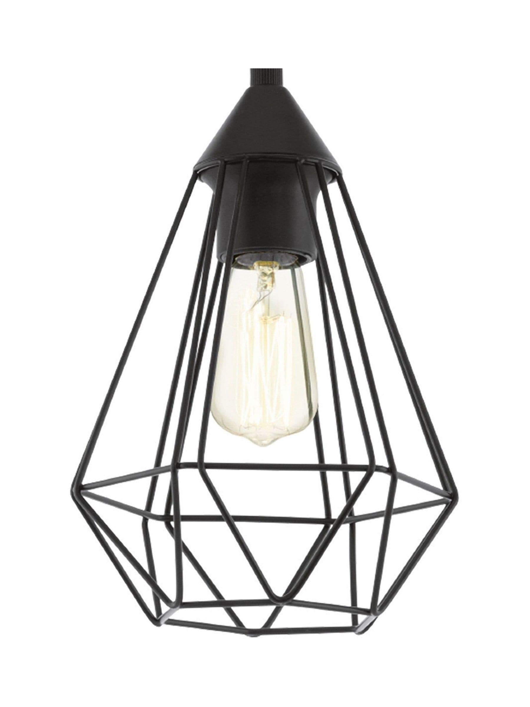 Eglo Tarbes geometric black pendant ceiling light, imported from the UK