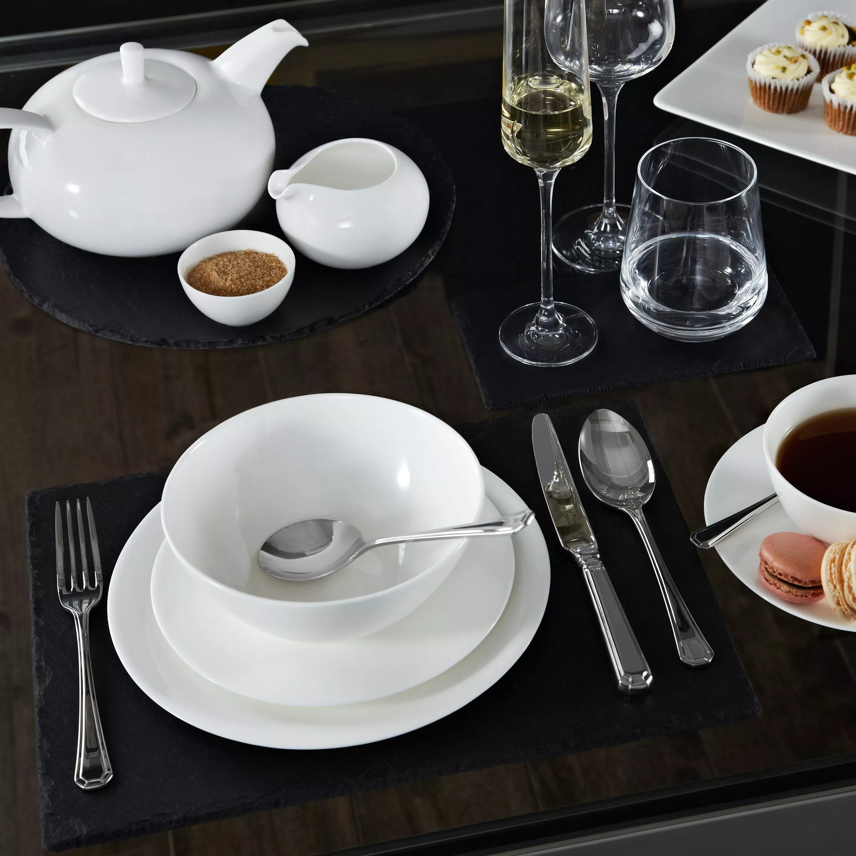 Selbrae House rectangular slate placemats set of 2 black (British brand)