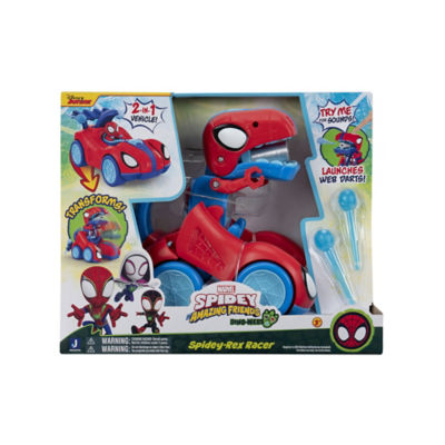 MARVEL Spidey-Rex Racer transforming vehicle dinosaur toy (British brand)