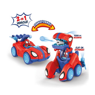 MARVEL Spidey-Rex Racer transforming vehicle dinosaur toy (British brand)