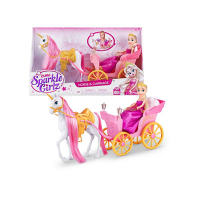 ASDA Sparkle Girlz Unicorn and Princess Doll with Carriage Playset- Buy online at McGrocer