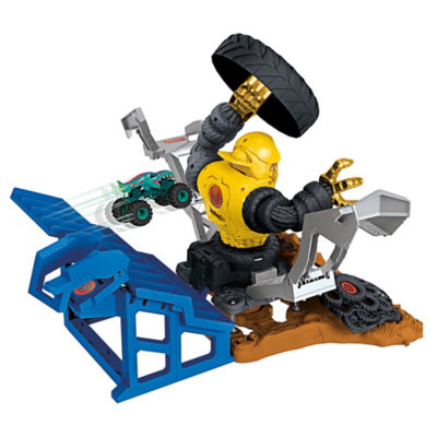 Hot Wheels Crushzilla Takedown playset with Mega-Wrex truck, imported from the UK