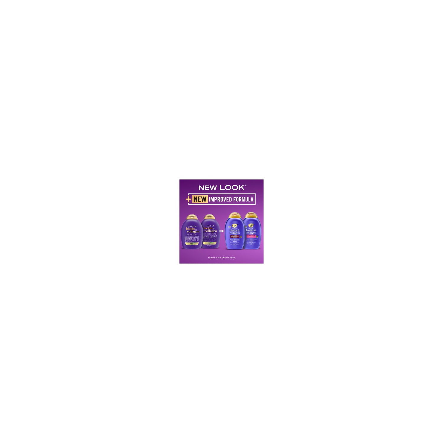 OGX Thick & Full+ Biotin & Collagen Shampoo 385ml, imported from the UK