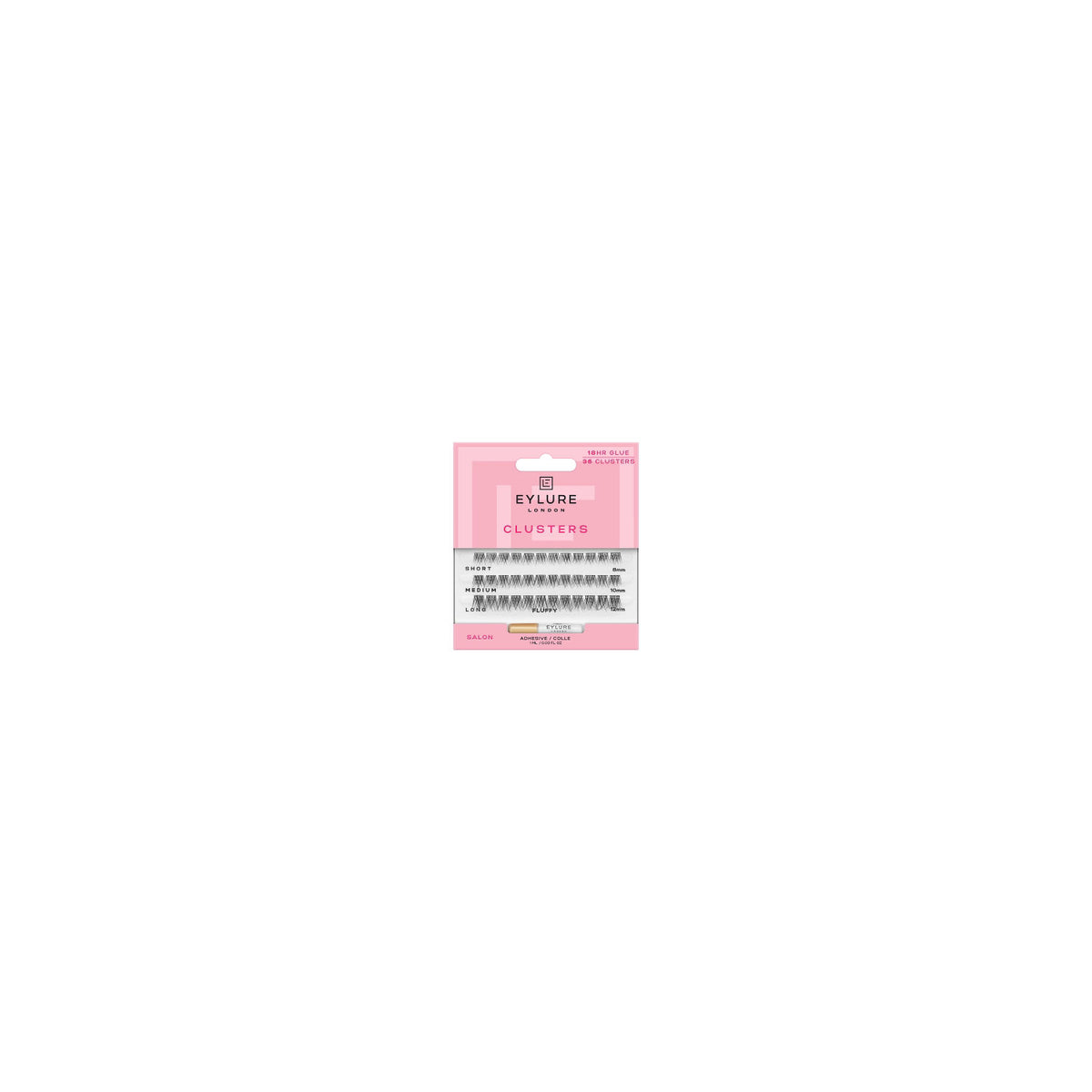 Eylure Fluffy Clusters false eyelash set with glue - British product