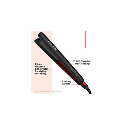 Revlon SmoothStay Coconut Oil-Infused 25mm hair straightener, imported from the UK