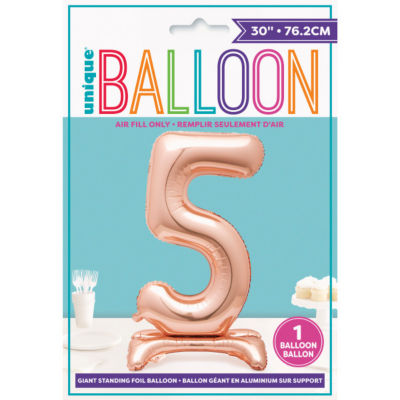 Unique rose gold balloon number 5 30 inch, imported from the UK