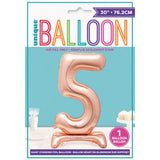 Unique rose gold balloon number 5 30 inch, imported from the UK